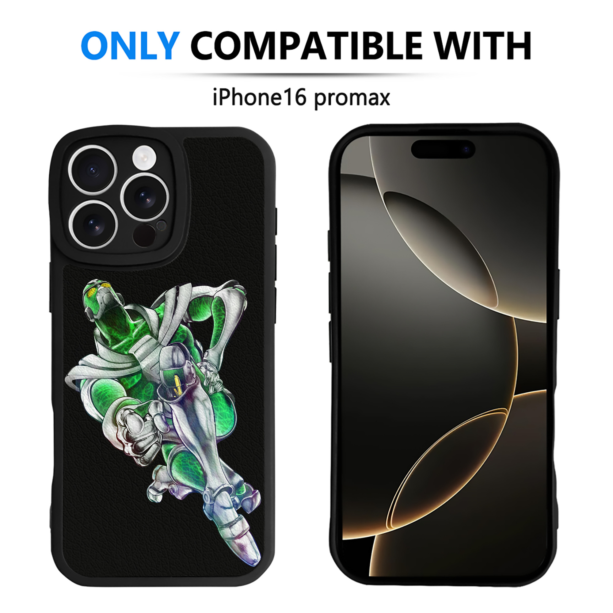 （画像用） ジョジョの奇妙な冒険 花京院 典明（かきょういん のりあき） JoJo's Bizarre Adventure Kakyoin Noriaki 【iPhone 16シリーズ対応】シリコンスマホケース（レザー調） 材質：シリコン